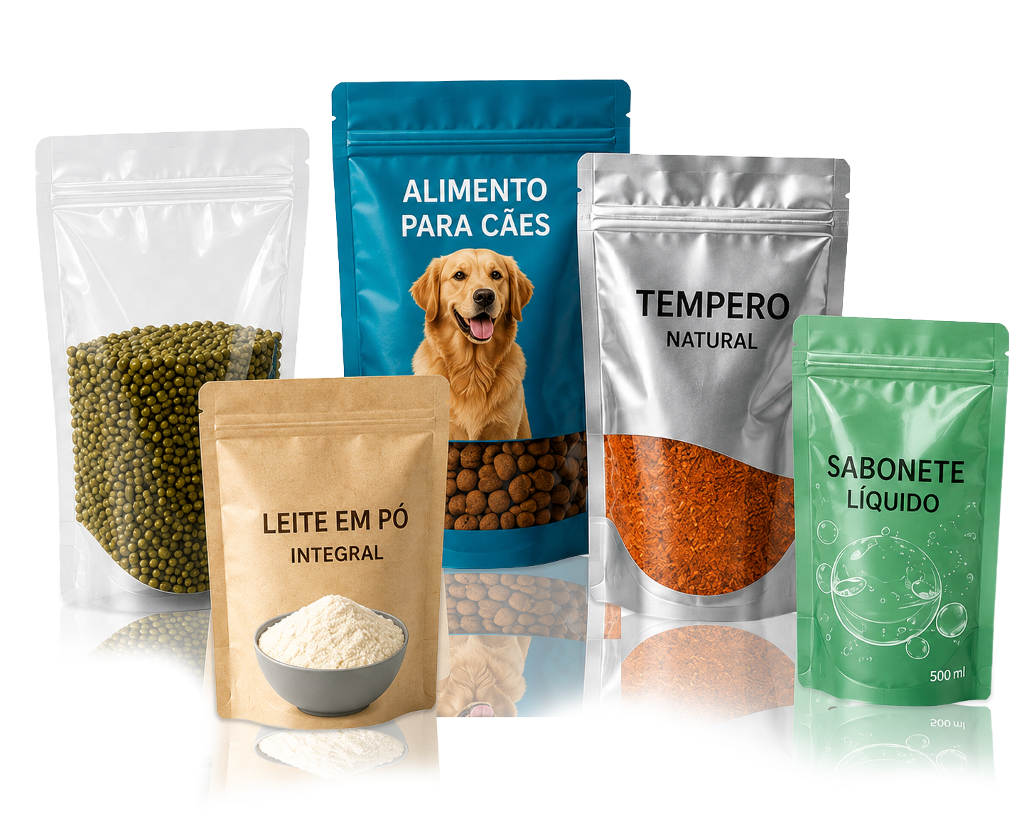 Pouches para diferentes aplicações de envase